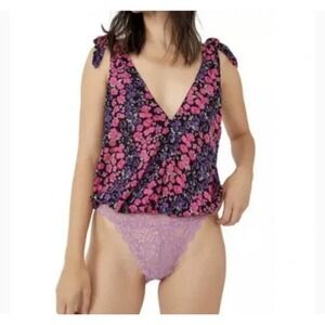 NWT Free People Bare It All Bodysuit Party Combo FP Intimately Women's Large